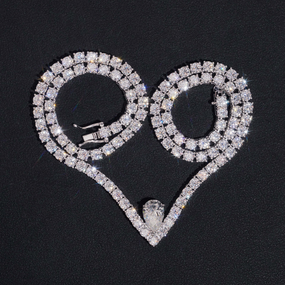 pear drop tennis necklace