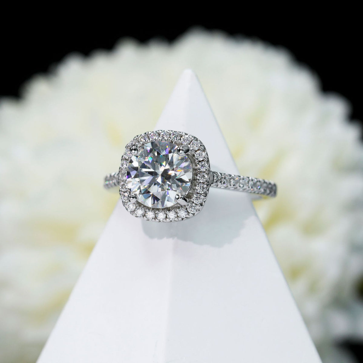 Rimei Halo engagement ring 925 sterling silver