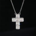 Asscher cross pendant necklace
