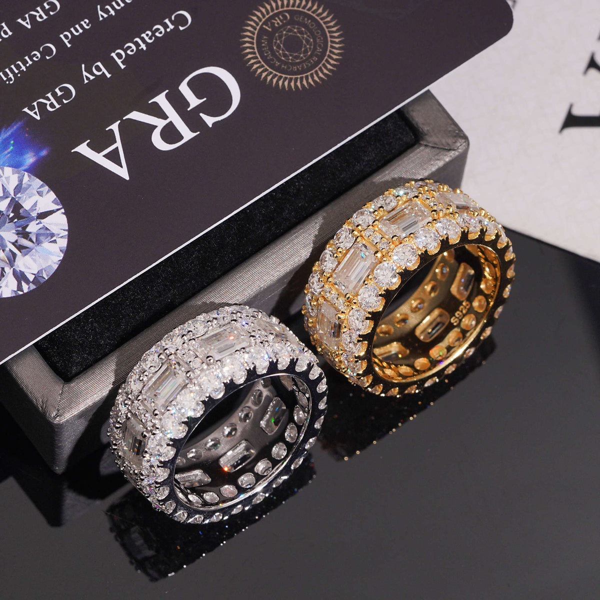emerald halo eternity band