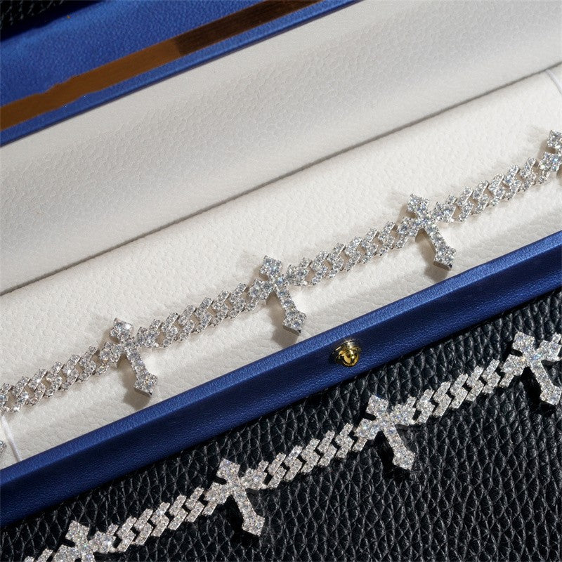  Iced Cross Cuban Bracelet