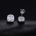 Baguette Halo Moissanite Stud Earrings
