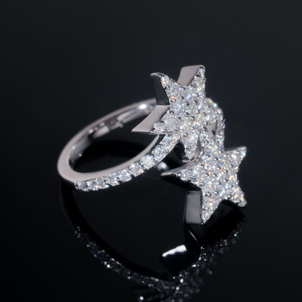 adjustable moissanite star ring