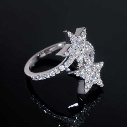 adjustable moissanite star ring