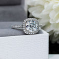 Rimei Halo engagement ring 925 sterling silver