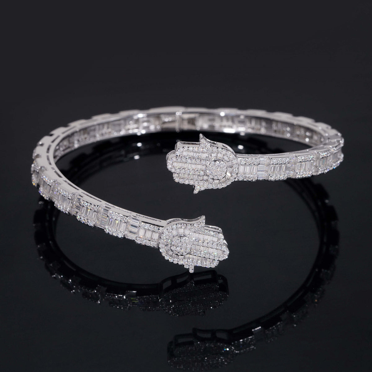 Hamsa Baguette Cuff BraceletHamsa Baguette Cuff Bracelet