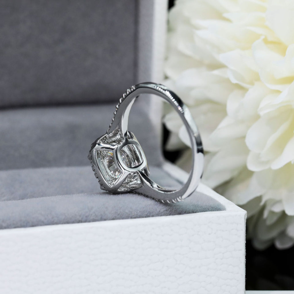 Rimei Halo engagement ring 925 sterling silver