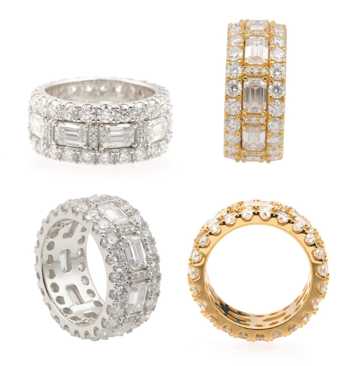emerald halo eternity band