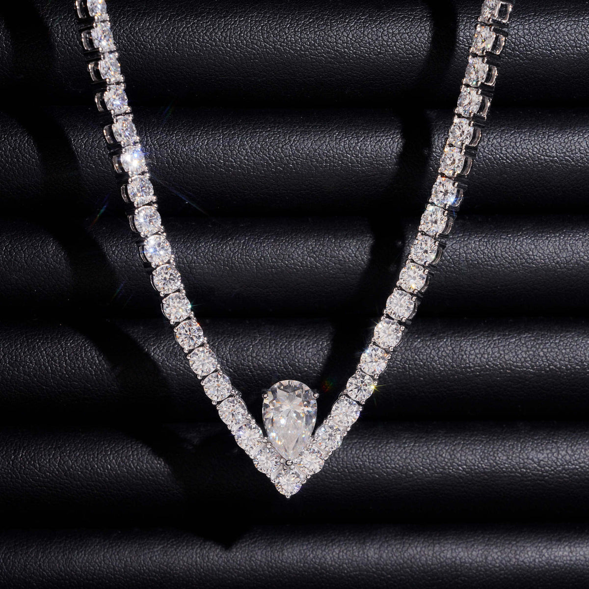 pear drop tennis necklace