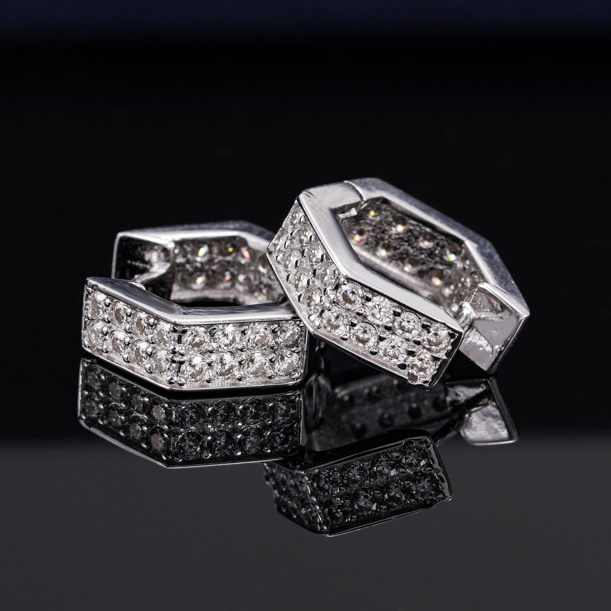 Pavé Huggie Hoop Earrings