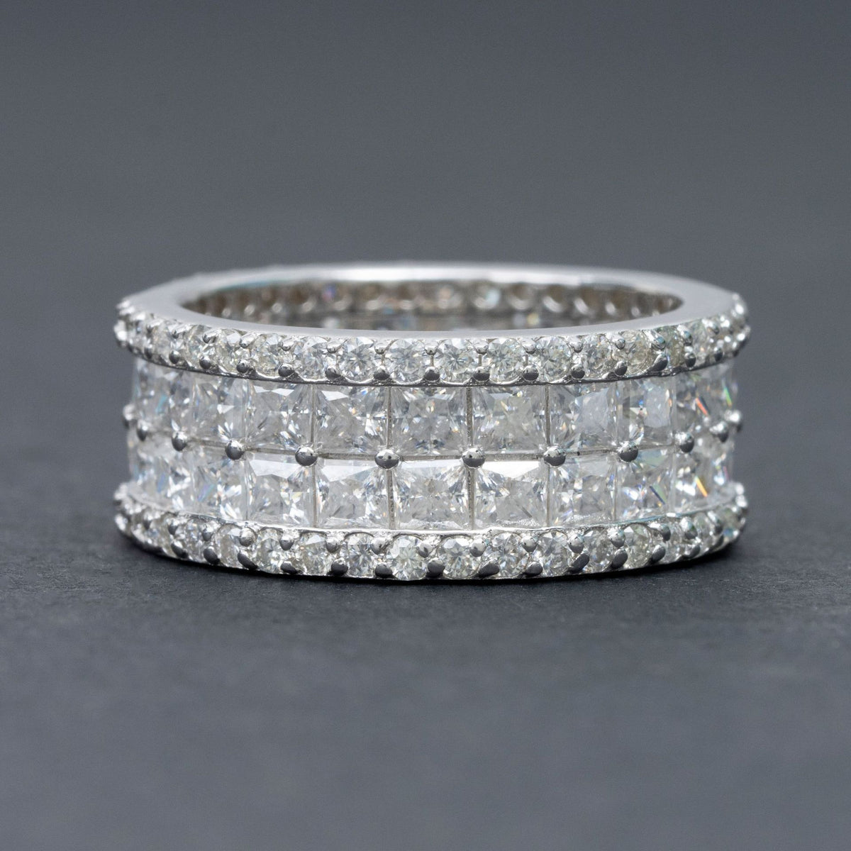 trinity eternity moissanite band