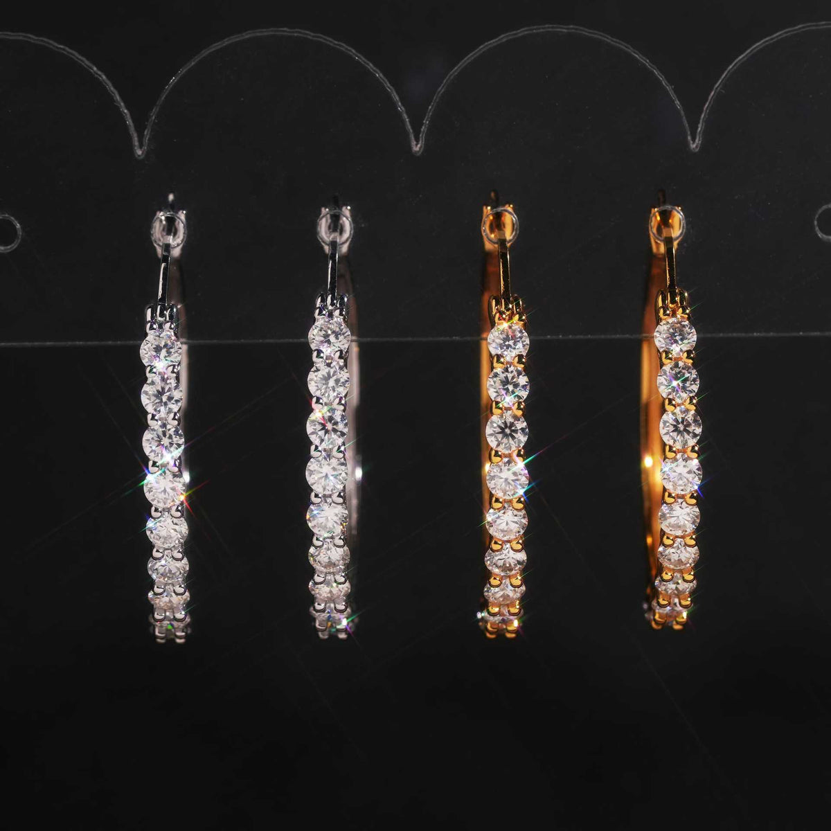 Moissanite Tennis Hoop Earrings
