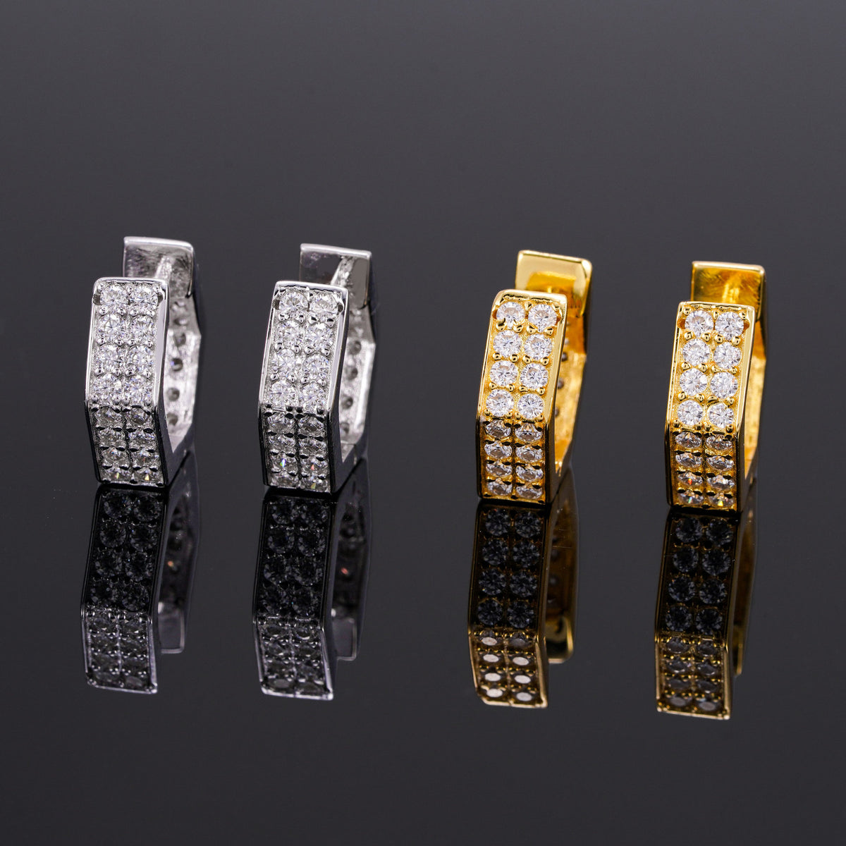 Pavé Huggie Hoop Earrings