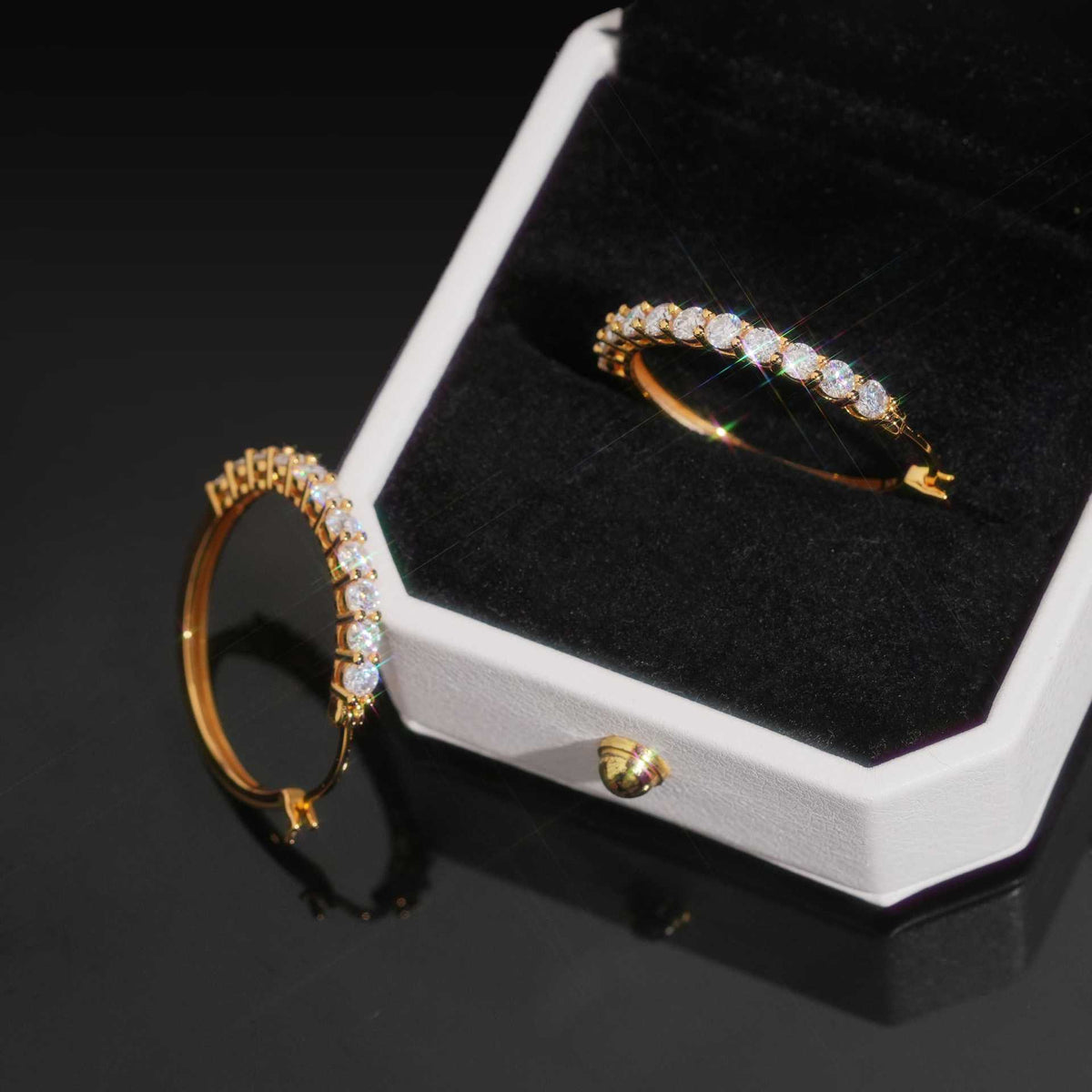 Moissanite Tennis Hoop Earrings