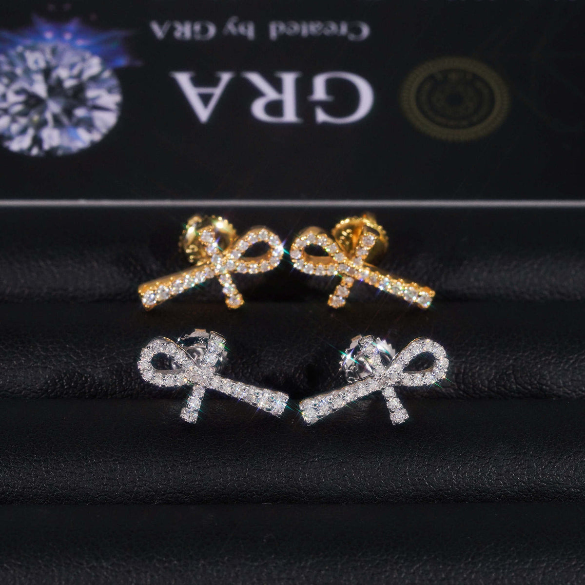 Pavé Ankh Cross Stud Earrings