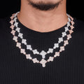 iced clover cross necklace
