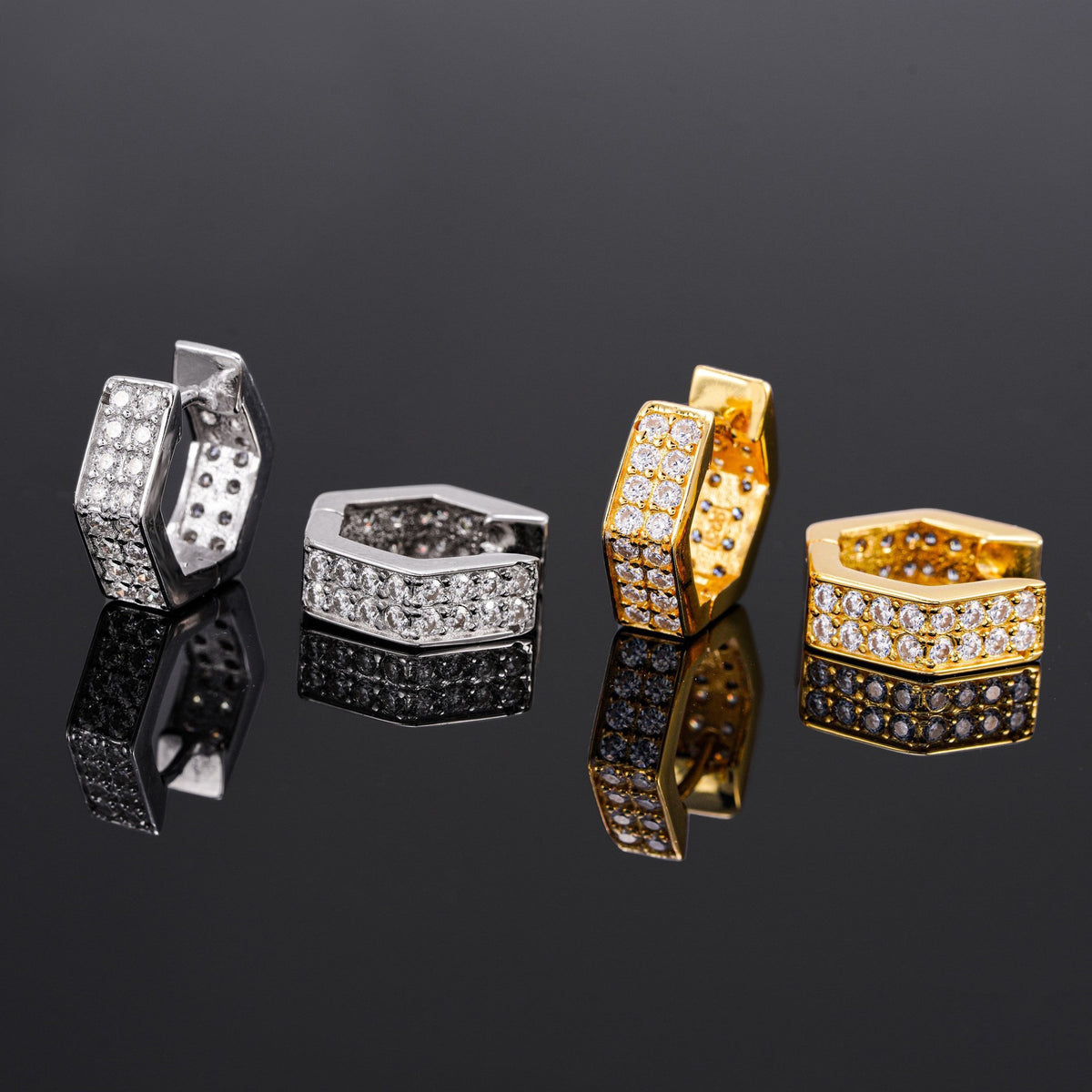 Pavé Huggie Hoop Earrings