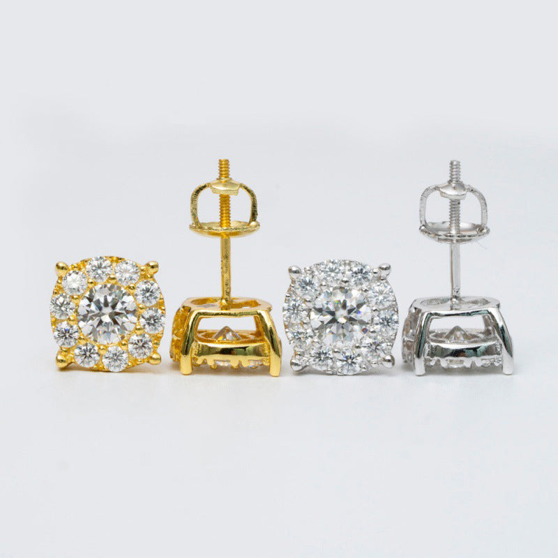 Pavé Cluster Moissanite Stud Earrings