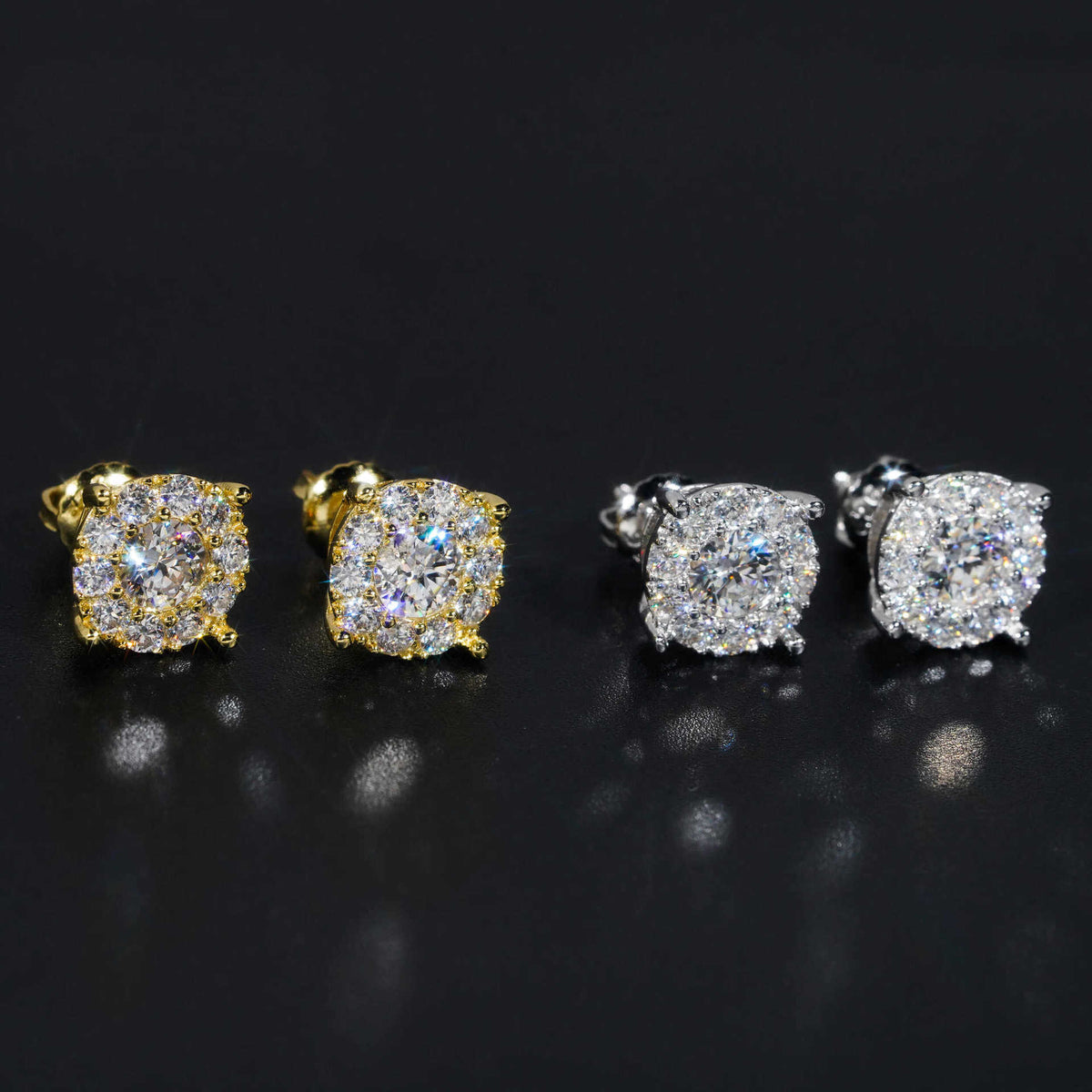 Pavé Cluster Moissanite Stud Earrings