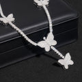 butterfly cascade tennis necklace