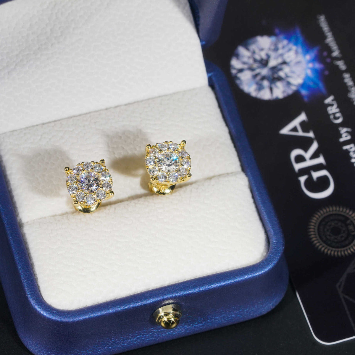 Pavé Cluster Moissanite Stud Earrings