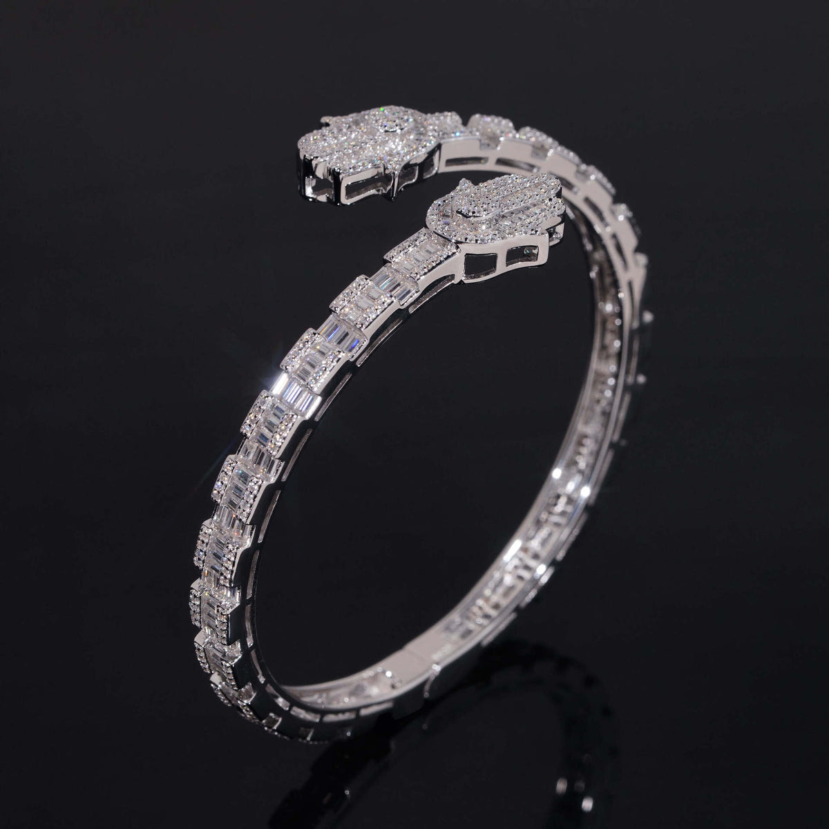 Hamsa Baguette Cuff Bracelet