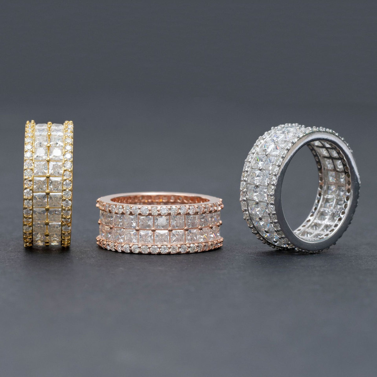 trinity eternity moissanite band