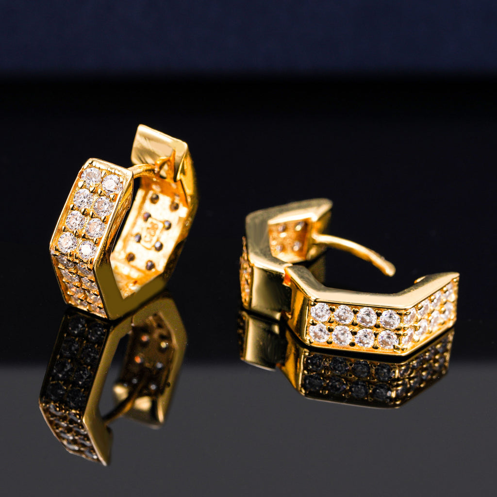 Pavé Huggie Hoop Earrings