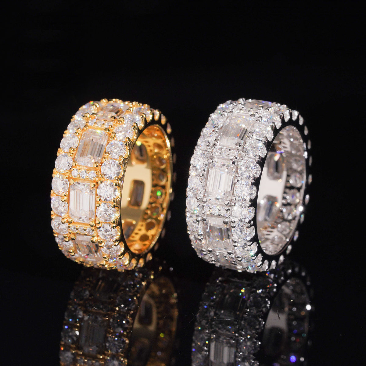 emerald halo eternity band
