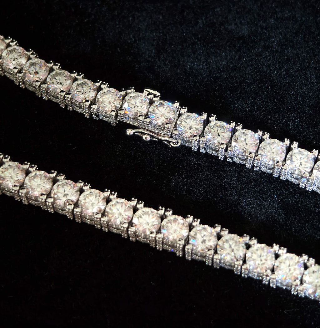  Triple Row Moissanite Tennis Necklace
