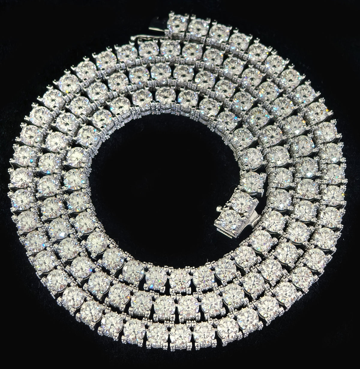  Triple Row Moissanite Tennis Necklace