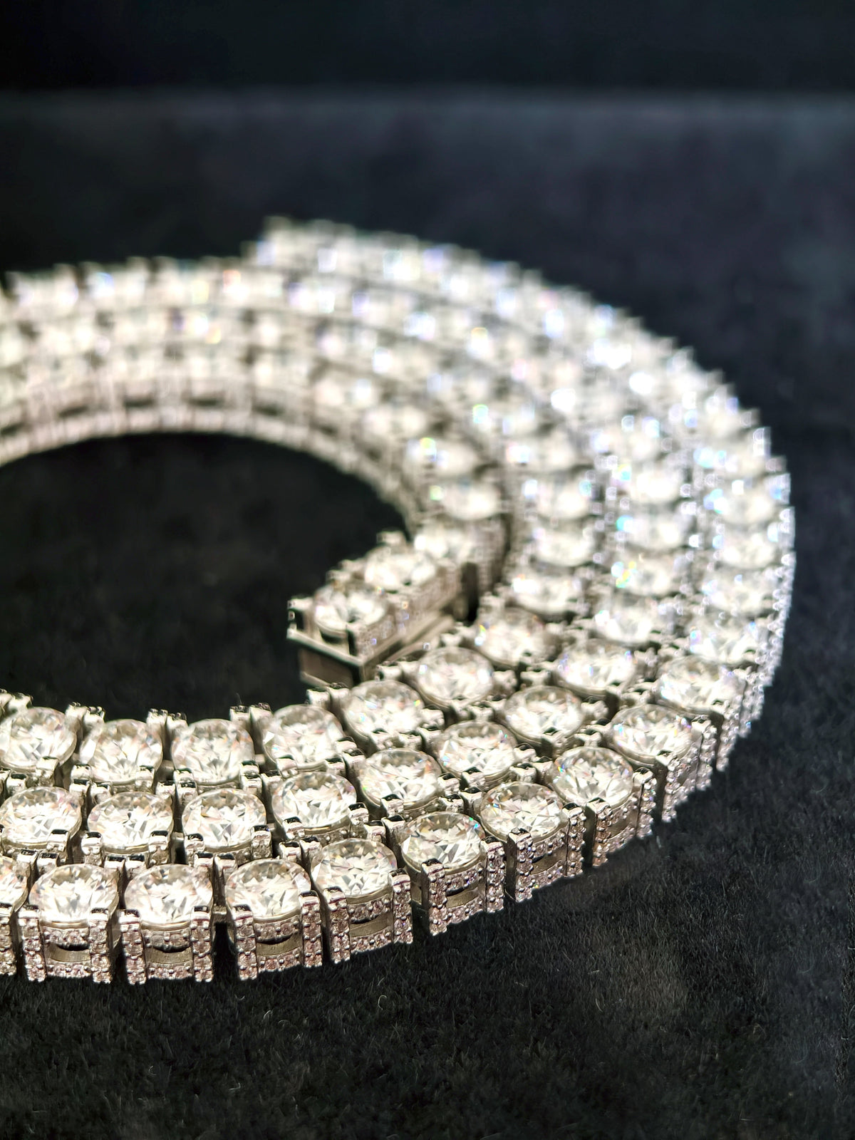  Triple Row Moissanite Tennis Necklace