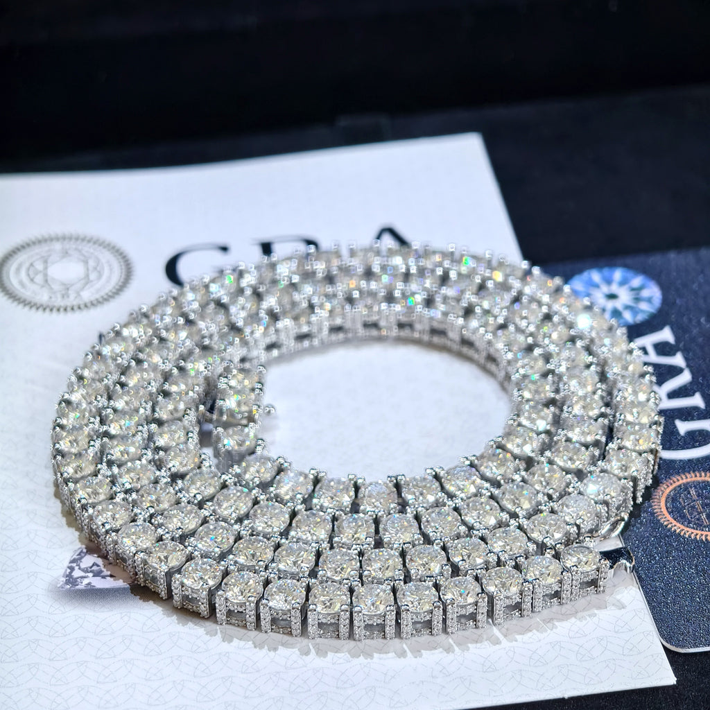  Triple Row Moissanite Tennis Necklace