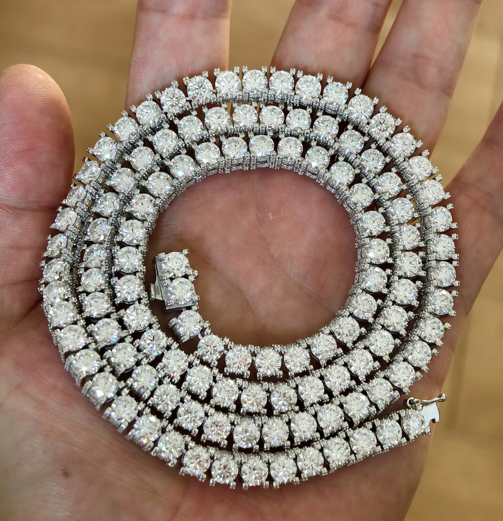  Triple Row Moissanite Tennis Necklace
